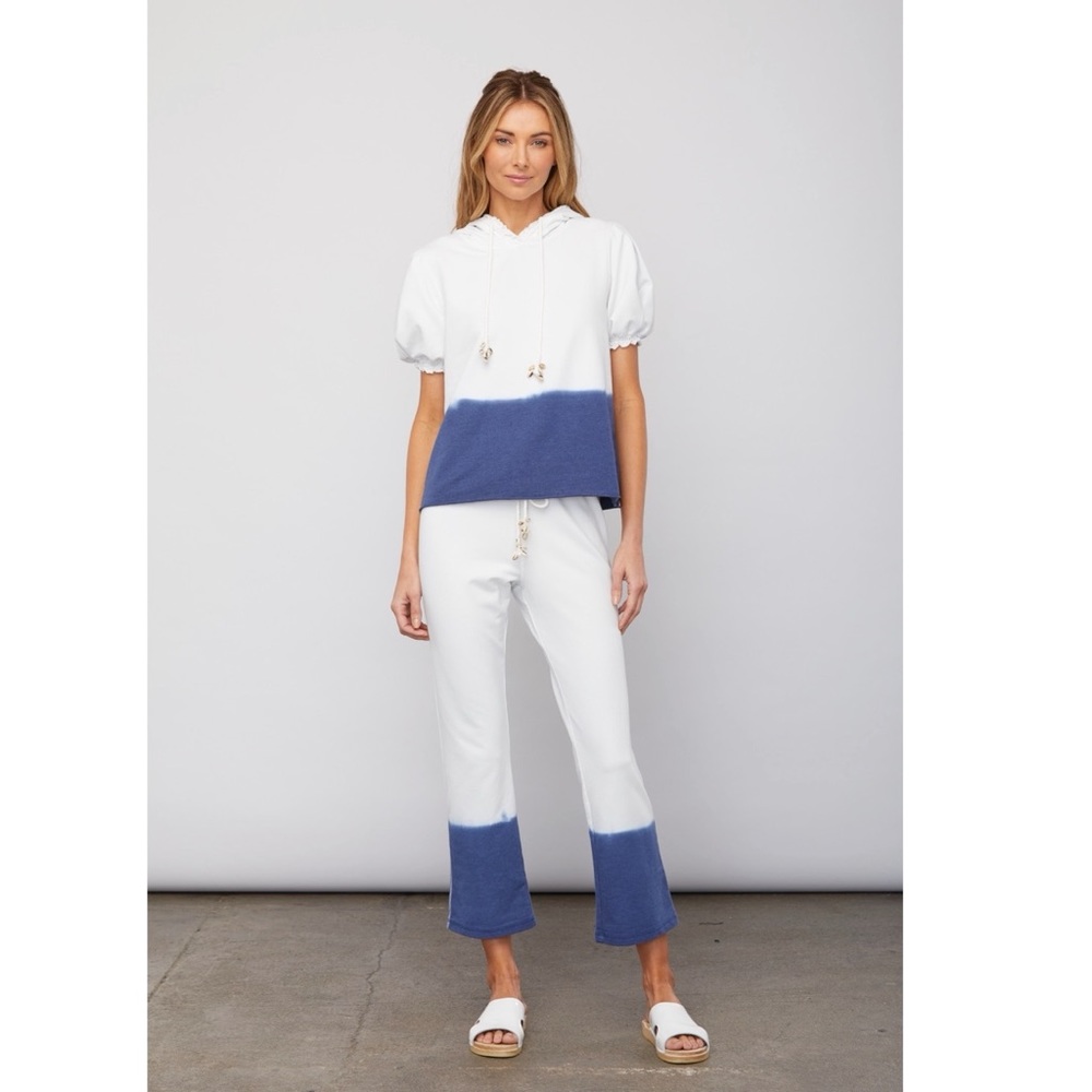 Sundays Hoodie and Pants Dip Dye White Blue set